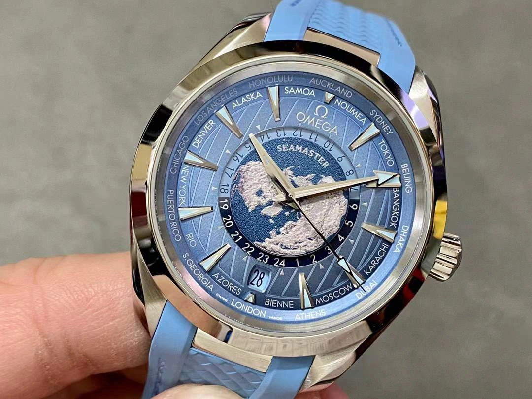 ComfortFit CBD Factory Omega Seamaster Aqua Terra Worldtimer 43mm “Summer Blue” （220.12.43.22.03.002）1:1 Super Clone – DD8938 Movement 245